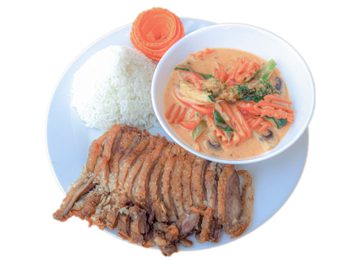 152. Rote-Thai-Curry Sauce mit knuspriger Ente
