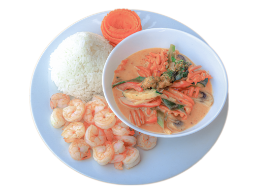 162. Rote-Thai-Curry Sauce mit Garnelen